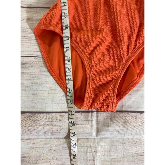 Michael Michael Kors women's Orange One Piece Textured Swimsuit - 6 - Picture 6 of 12